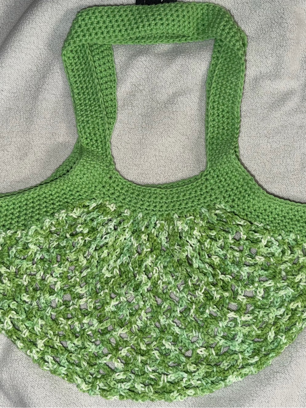 Handmade Green Crochet Tote Bag